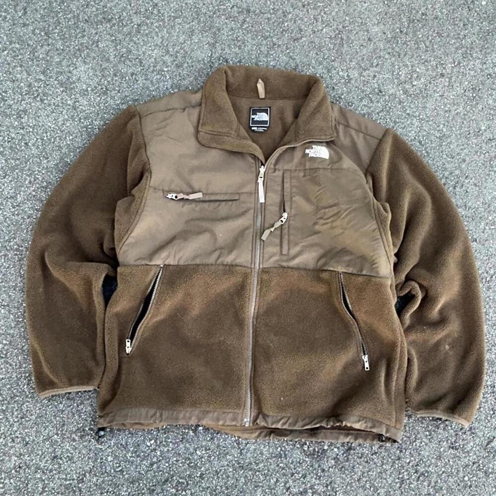 Brown North Face Fleece Cozy Zip Up Jacket